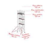 Rusztowania aluminiowe Altrex 5200-S NOWA NORMA-1,35x3,05- wys.robocza:9,20m, wys.podestu:7,20m - 2