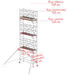 Rusztowania aluminiowe Altrex 4100-S PLUS NOWA NORMA-0,90x2,45- wys.robocza:8,20m, wys.podestu:6,20m - 2