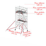 Rusztowania aluminiowe Altrex 5200-S NOWA NORMA-1,35x2,45- wys.robocza:6,20m, wys.podestu:4,20m - 2