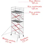 Rusztowania aluminiowe Altrex 5200-1,35x2,45- wys.robocza:7,20m, wys.podestu:5,20m - 2