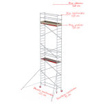Rusztowania aluminiowe Altrex 4100-0,75x1,85- wys.robocza:9,20m, wys.podestu:7,20m - 2