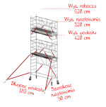 Rusztowania aluminiowe Altrex 5100-S PLUS NOWA NORMA-0,90x1,85- wys.robocza:6,20m, wys.podestu:4,20m - 2