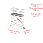 Rusztowania aluminiowe Altrex 5100 PLUS-0,90x3,05- wys.robocza:4,20m, wys.podestu:2,20m - 2