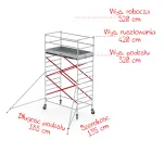 Rusztowania aluminiowe Altrex 5200-1,35x1,85- wys.robocza:5,20m, wys.podestu:3,20m - 2