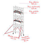 Rusztowania aluminiowe Altrex 5100-S PLUS NOWA NORMA-0,90x3,05- wys.robocza:7,20m, wys.podestu:5,20m - 2