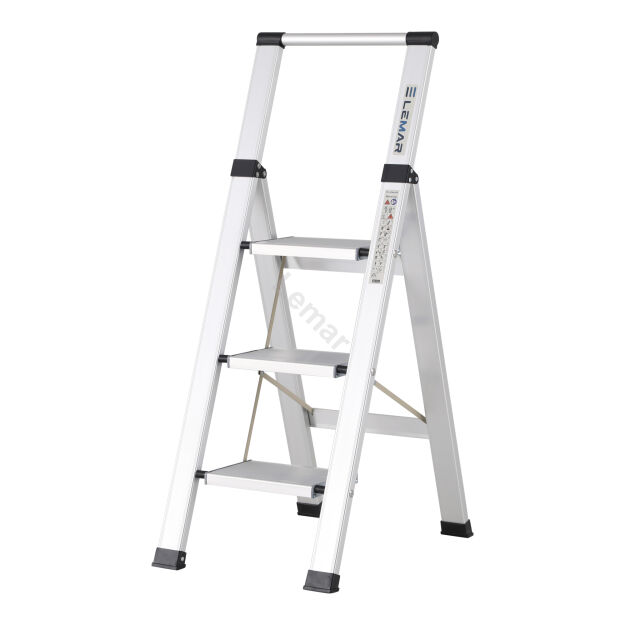 Drabina domowa 3 stopniowa aluminiowa Slim Space LEMAR 030103
