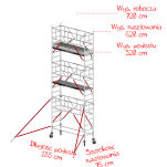 Rusztowania aluminiowe Altrex 5100-S NOWA NORMA-0,75x2,45- wys.robocza:7,20m, wys.podestu:5,20m - 2