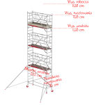 Rusztowania aluminiowe Altrex 4100-S NOWA NORMA-0,75x1,85- wys.robocza:8,20m, wys.podestu:6,20m - 2