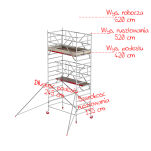 Rusztowania aluminiowe Altrex 4200-S NOWA NORMA-1,35x2,45- wys.robocza:6,20m, wys.podestu:4,20m - 2