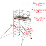 Rusztowania aluminiowe Altrex 4200-S NOWA NORMA-1,35x1,85- wys.robocza:5,20m, wys.podestu:3,20m - 2