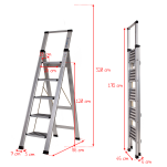 Drabina domowa 5 stopniowa aluminiowa Slim Space LEMAR 030205 - 2