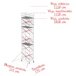 Rusztowania aluminiowe Altrex 5200-1,35x2,45- wys.robocza:12,20m, wys.podestu:10,20m - 2