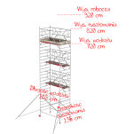 Rusztowania aluminiowe Altrex 4200-S NOWA NORMA-1,35x1,85- wys.robocza:9,20m, wys.podestu:7,20m - 2