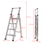 Drabina domowa 4 stopniowa aluminiowa Slim Space LEMAR 030104 - 2