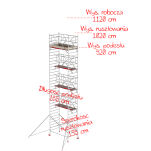 Rusztowania aluminiowe Altrex 4200-S NOWA NORMA-1,35x1,85- wys.robocza:11,20m, wys.podestu:9,20m - 2