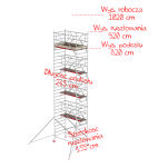 Rusztowania aluminiowe Altrex 4200-S NOWA NORMA-1,35x2,45- wys.robocza:10,20m, wys.podestu:8,20m - 2