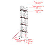Rusztowania aluminiowe Altrex 5100-S PLUS NOWA NORMA-0,90x1,85- wys.robocza:10,20m, wys.podestu:8,20m - 2