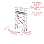 Rusztowania aluminiowe Altrex 5100 PLUS-0,90x1,85- wys.robocza:5,20m, wys.podestu:3,20m - 2