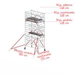 Rusztowania aluminiowe Altrex 5200-S NOWA NORMA-1,35x3,05- wys.robocza:6,20m, wys.podestu:4,20m - 2
