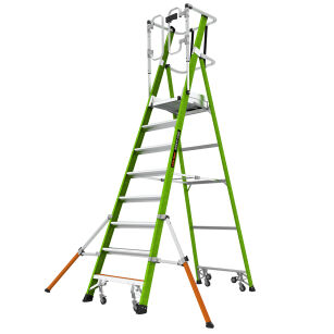 Drabina magazynowa 8 stopniowa z włókna szklanego Safety Cage Little Giant 19708EN