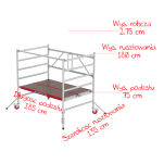 Rusztowanie aluminiowe jezdne montażowe Altrex 4500 wys.robocza:3,00m, wys.podestu:0,75m - 2