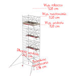 Rusztowania aluminiowe Altrex 4200-S NOWA NORMA-1,35x2,45- wys.robocza:9,20m, wys.podestu:7,20m - 2