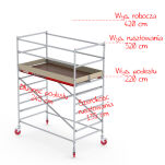 Rusztowania aluminiowe Altrex 4200-1,35x2,45- wys.robocza:4,20m, wys.podestu:2,20m - 2