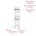 Rusztowania aluminiowe Altrex 5100 PLUS-0,90x2,45- wys.robocza:10,20m, wys.podestu:8,20m - 2