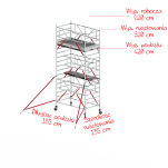 Rusztowania aluminiowe Altrex 5200-S NOWA NORMA-1,35x1,85- wys.robocza:6,20m, wys.podestu:4,20m - 2