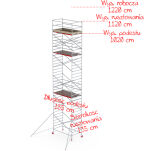 Rusztowania aluminiowe Altrex 4200-1,35x1,85- wys.robocza:12,20m, wys.podestu:10,20m - 2