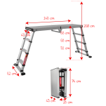 Podest roboczy teleskopowy aluminiowy Solid Line TELESTEPS 61209-601 - 2