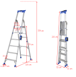 Drabina jednostronna 6 stopniowa aluminiowa Pro Step LEMAR 020306 - 2