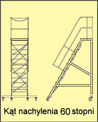 Schody magazynowe jezdne 60 stopni Drabex