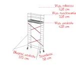 Rusztowania aluminiowe Altrex 5100 PLUS-0,90x1,85- wys.robocza:6,20m, wys.podestu:4,20m - 2