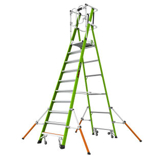 Drabina magazynowa 10 stopniowa z włókna szklanego Safety Cage Little Giant 19710EN