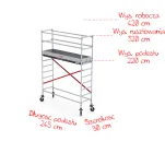 Rusztowania aluminiowe Altrex 5100 PLUS-0,90x2,45- wys.robocza:4,20m, wys.podestu:2,20m - 2