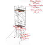 Rusztowania aluminiowe Altrex 4200-1,35x2,45- wys.robocza:9,20m, wys.podestu:7,20m - 2