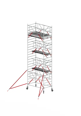 Rusztowania aluminiowe Altrex 5200-S NOWA NORMA-1,35x3,05- wys.robocza:8,20m, wys.podestu:6,20m