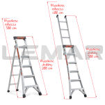 Drabina schodowo-przegubowa 6+4 stopni aluminiowa King Kombo Little Giant ALTREX 503076 - 2