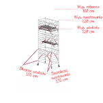 Rusztowania aluminiowe Altrex 5200-S NOWA NORMA-1,35x1,85- wys.robocza:7,20m, wys.podestu:5,20m - 2