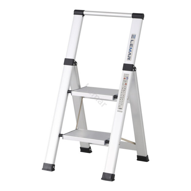 Drabina domowa 2 stopniowa aluminiowa Slim Space LEMAR 030102