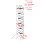 Rusztowania aluminiowe Altrex 4200-S NOWA NORMA-1,35x1,85- wys.robocza:14,20m, wys.podestu:12,20m - 2