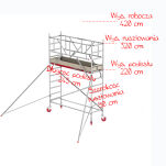 Rusztowania aluminiowe Altrex 4100-S PLUS NOWA NORMA-0,90x2,45- wys.robocza:4,20m, wys.podestu:2,20m - 2