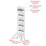 Rusztowania aluminiowe Altrex 5200-S NOWA NORMA-1,35x2,45- wys.robocza:13,20m, wys.podestu:11,20m - 2