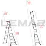 Drabina schodowo-przegubowa 8+5 stopni aluminiowa King Kombo Little Giant ALTREX 503078 - 2