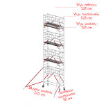 Rusztowania aluminiowe Altrex 5100-S PLUS NOWA NORMA-0,90x2,45- wys.robocza:9,20m, wys.podestu:7,20m - 2