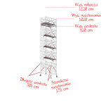 Rusztowania aluminiowe Altrex 5200-S NOWA NORMA-1,35x3,05- wys.robocza:11,20m, wys.podestu:9,20m - 2