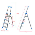 Drabina jednostronna 4 stopniowa aluminiowa Wide Step LEMAR 020204 - 2