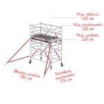 Rusztowania aluminiowe Altrex 5200-S NOWA NORMA-1,35x3,05- wys.robocza:4,20m, wys.podestu:2,20m - 2