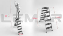 [OUTLET] Drabina dwustronna 2x5 stopnie aluminiowa Falco Fdo ALTREX 192325 - 9